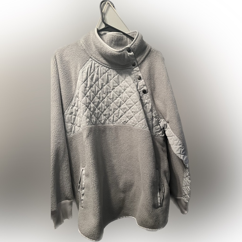 Abercrombie and Fitch asymmetrical snap close fleece jacket